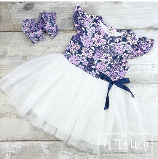 Tropical Purple Turtle Dress